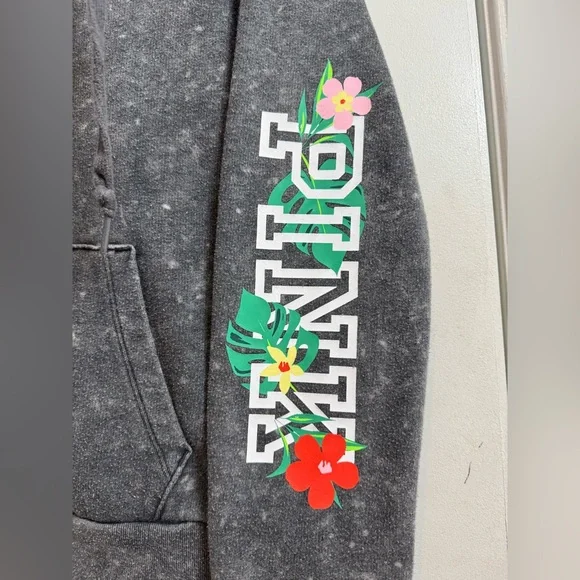 PINK Tropical Zip Hoodie Sweatshirt L - Picture 4 of 15